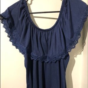 Navy off the shoulder top